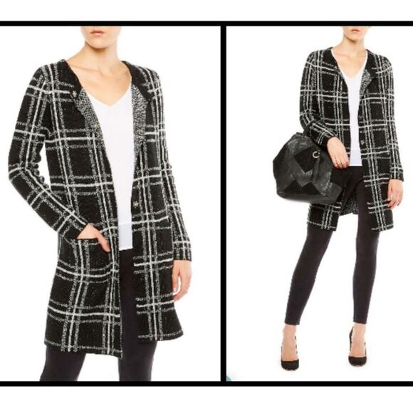 Sanctuary Serge City Sweater Jacket Cardigan Plaid - Picture 1 of 10